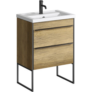 Изображение товара Тумба под раковину Aqwella Fargo FRG0106DB+FRGN380, 60 см, напольная, дуб балтийский