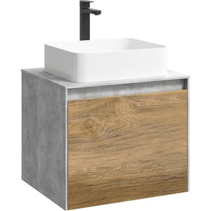 Изображение товара Тумба под раковину Aqwella Mobi MOB0106BS+MOB0706DB, 60 см, подвесная, цвет бетон светлый/дуб балтийский