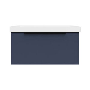 Изображение товара Тумба под раковину La Fenice Simpla Blu Grigio FNC-01-SIM-BG-80, 80 см, подвесная, синяя матовая