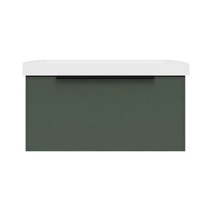 Изображение товара Тумба под раковину La Fenice Simpla Grigio FNC-01-SIM-G-80, 80 см, подвесная, серо-зеленая матовая