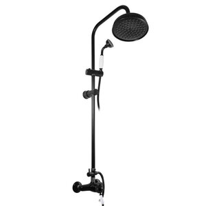 Изображение товара Душевая система Rav-Slezak Labe L581.5/3CMATC, цвет черный матовый/хром