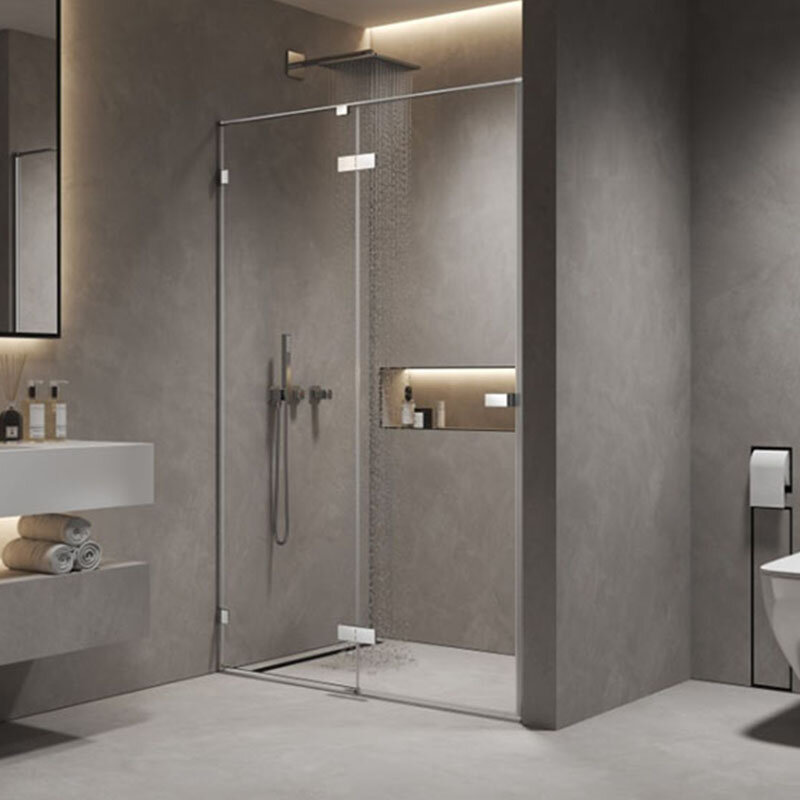 Изображение товара Душевая дверь Aquame AQM7408-12 120 см стекло прозрачное профиль хром