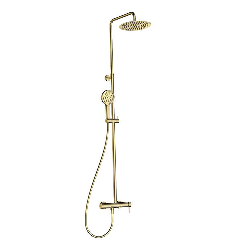 Изображение товара Душевая система Aquame AQM8011BG с изливом, золотой цвет, Италия