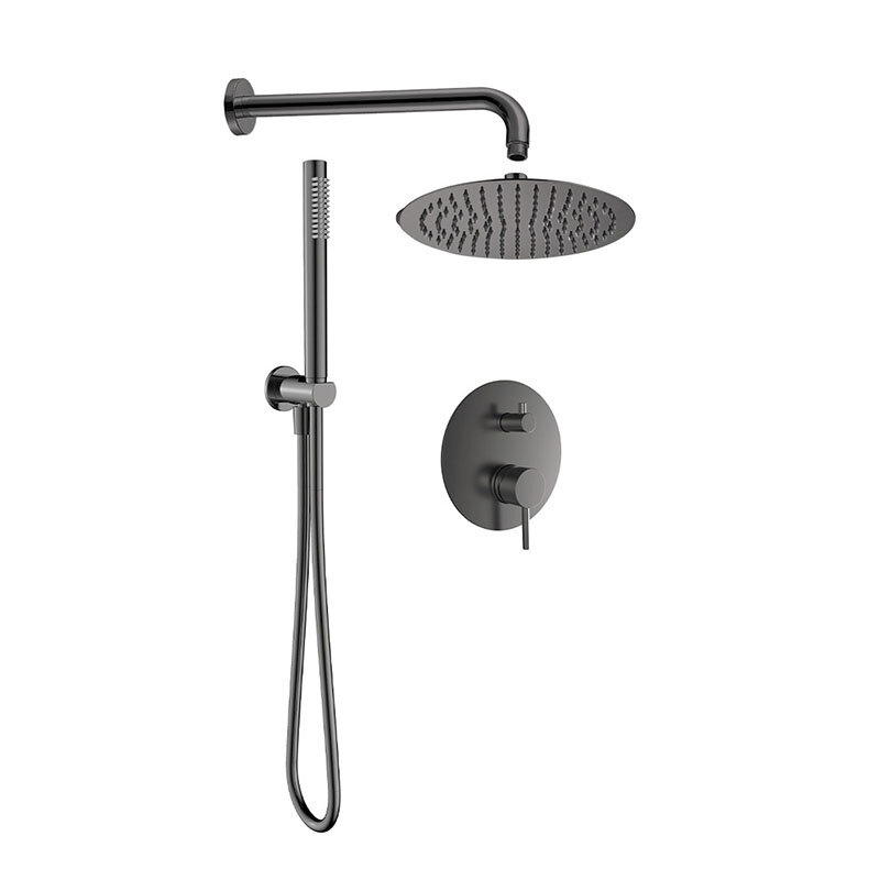 Изображение товара Душевая система Aquame AQM8404GM gun metall с верхним и ручным душем