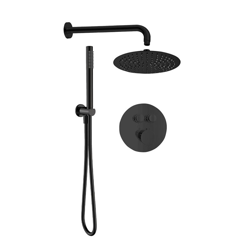 Изображение товара Душевая система Aquame, AQM8405MB, с термостатом, цвет черный матовый