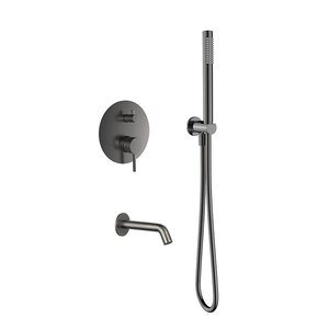 Изображение товара Смеситель для ванны и душа Aquame AQM8406GM с душевым гарнитуром в стиле gunmetal