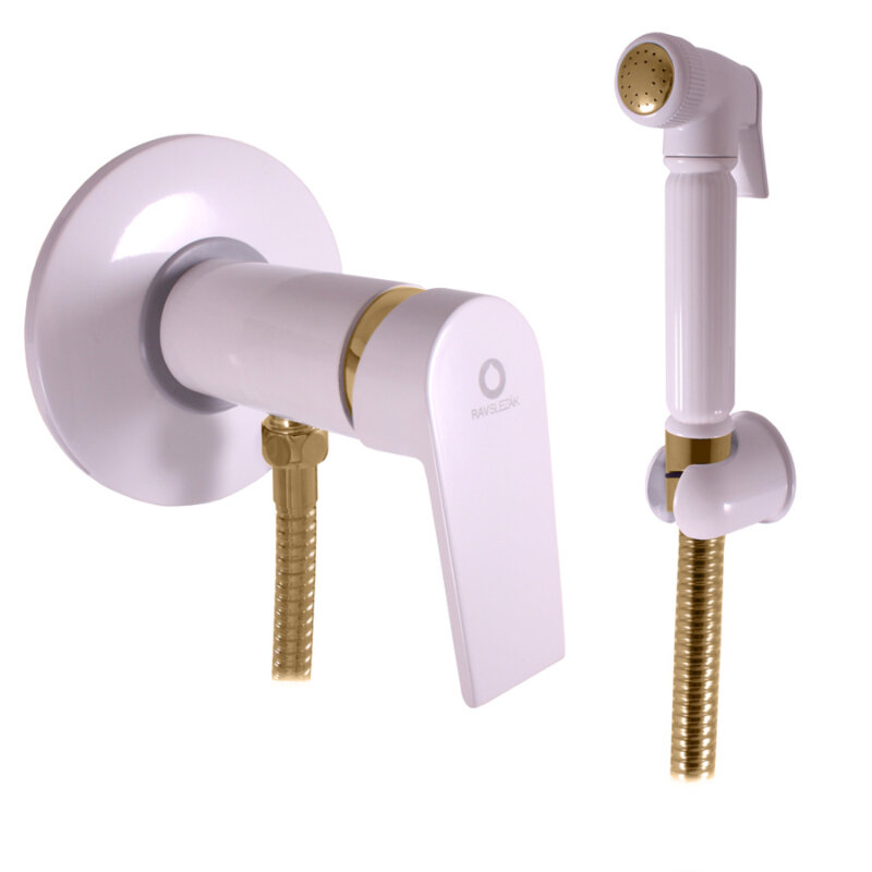 Изображение товара Гигиенический душ Rav-Slezak Colorado CO147/1BZ со смесителем бело-золотой