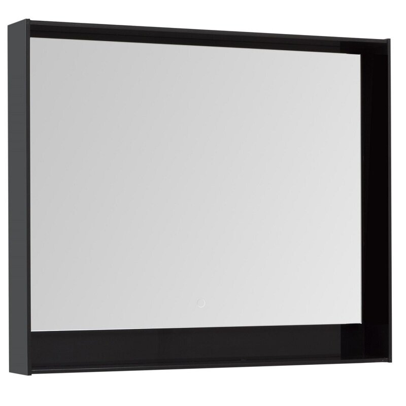 Изображение товара Зеркало Aquanet Милан 100 см с LED подсветкой черное для ванной комнаты