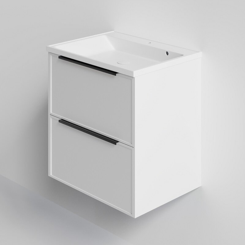 Изображение товара Подвесная тумба под раковину La Fenice Simpla Bianco Twin 60 см белая матовая