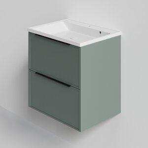 Изображение товара Подвесная тумба под раковину La Fenice Simpla Grigio Twin 80 см с 2 ящиками