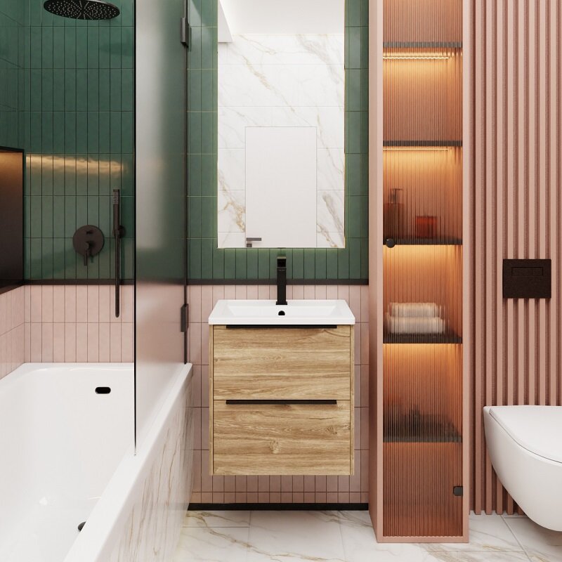 Изображение товара Тумба под раковину La Fenice Tesoro Kanzas FNC-01-TES-DKK-60-2 Коричневый матовый