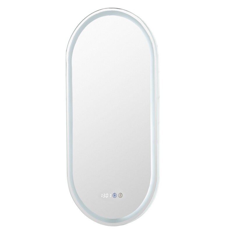 Изображение товара Зеркало Aquanet Монте 45 см с LED подсветкой и часами, белый матовый