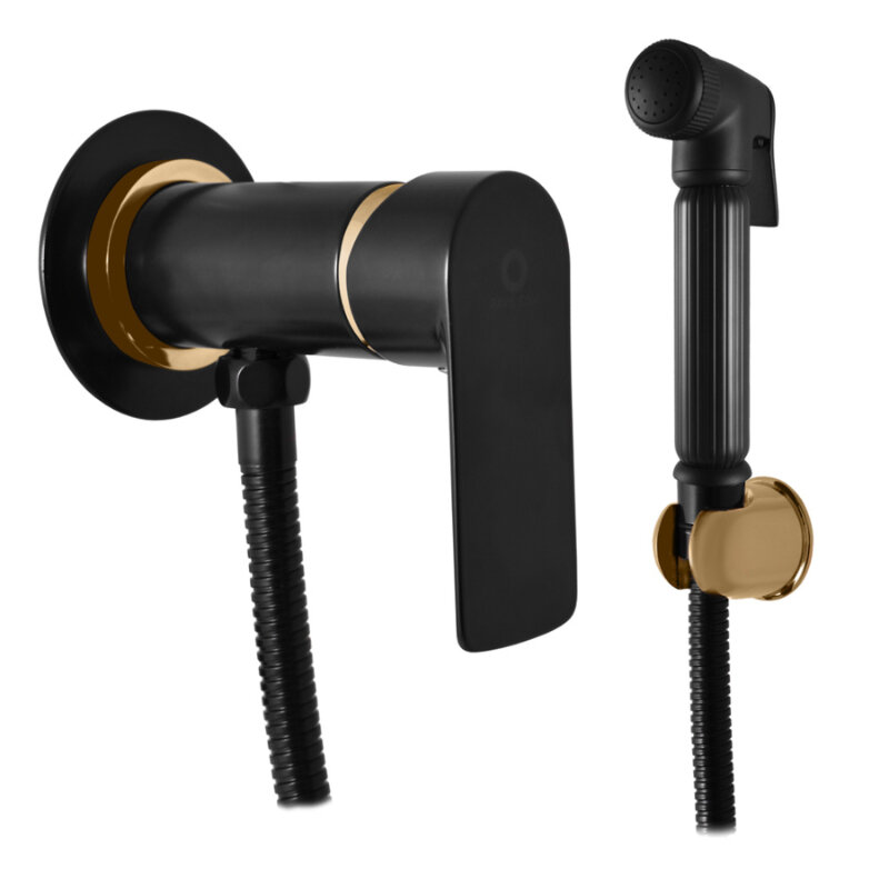 Изображение товара Гигиенический душ Rav-Slezak Vltava VT447/1CMATZ, со смесителем, цвет черный матовый/золото