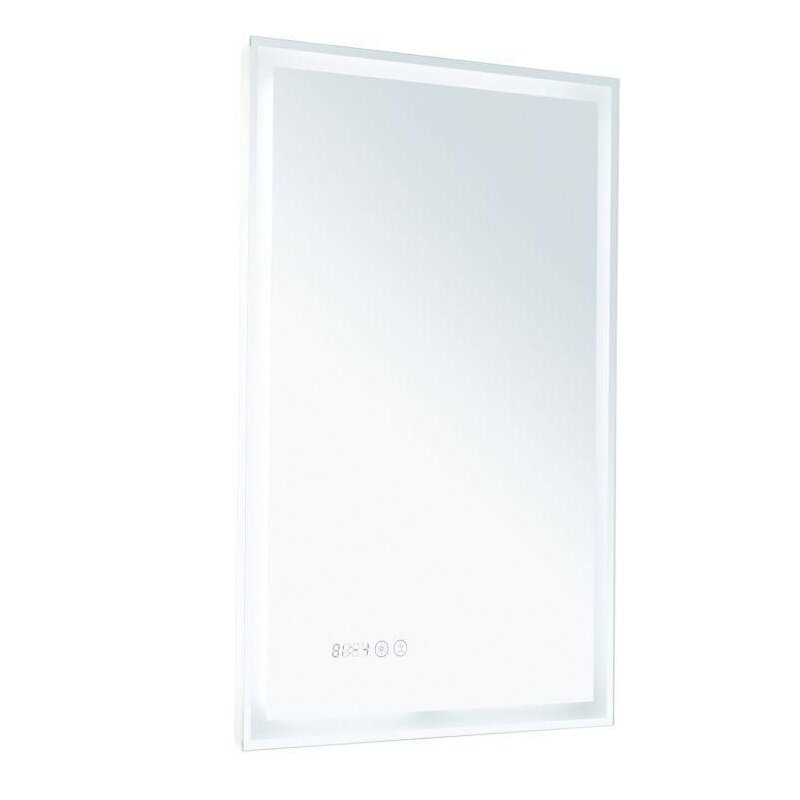 Изображение товара Зеркало Aquanet Оптима 50 см с LED подсветкой и часами, белый матовый