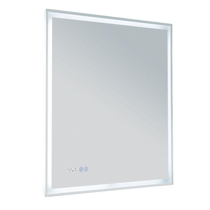 Изображение товара Зеркало Aquanet Оптима 288964 70 см с LED подсветкой и часами белый матовый