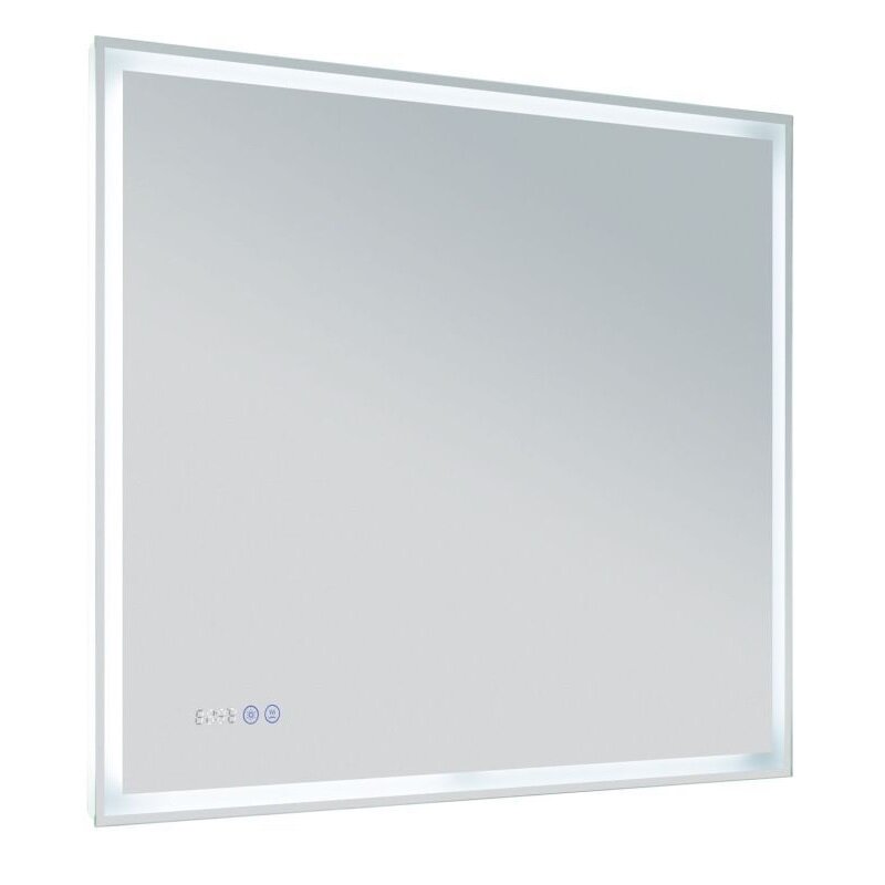 Изображение товара Зеркало Aquanet Оптима 288966, 90 см, с LED подсветкой, часами, цвет белый матовый Изображение товара Зеркало Aquanet Оптима 288966, 90 см, с LED подсветкой, часами, цвет белый матовый