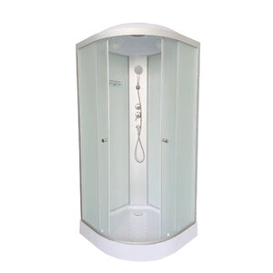 Изображение товара Душевая кабина Dto LM908, 80 x 80 см, с крышей, стекло матовое, профиль матовый хром