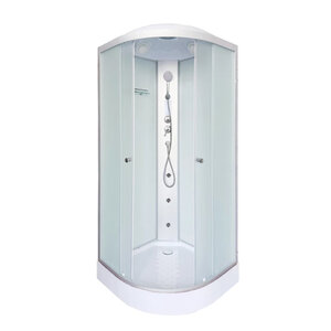Изображение товара Душевая кабина Dto LM908GM+EL, 80 x 80 см, с крышей, с гидромассажем, с электрикой, стекло матовое, профиль матовый хром