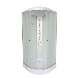 Изображение товара Душевая кабина Dto LM909, 90 x 90 см, с крышей, стекло матовое, профиль матовый хром