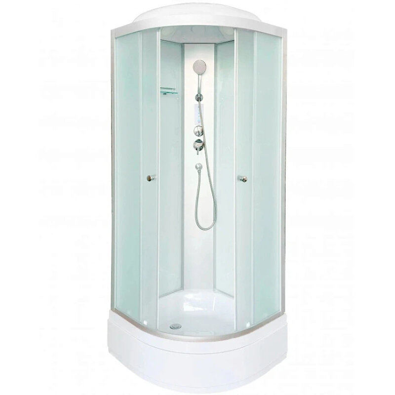 Изображение товара Душевая кабина Dto LM790EL 90x90 с крышей, стекло матовое, профиль хром