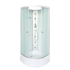 Изображение товара Душевая кабина Dto LM790NGM, 90 x 90 см, с гидромассажем, стекло матовое, профиль матовый хром