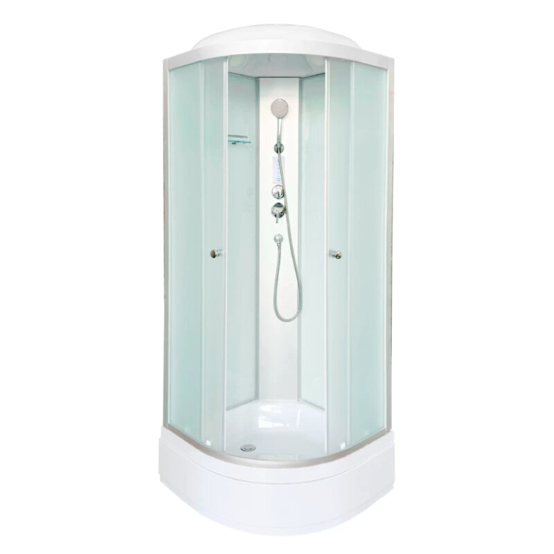 Изображение товара Душевая кабина Dto LM710EL 100x100 с крышей матовое стекло хром