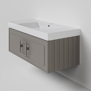 Изображение товара Тумба с раковиной La Fenice Cubo Cappuccino NFNC-01-CUB-C-100-1-100, 100 см, подвесная, бежевая матовая, ручка хром