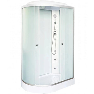 Изображение товара Душевая кабина Dto LM902RGM/LM902LGM, 120 x 80 см, с крышей, с гидромассажем, стекло матовое, профиль матовый хром, правая/левая