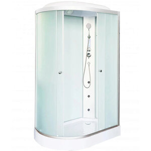 Изображение товара Душевая кабина Dto LM902RGM+EL/LM902LGM+EL, 120 x 80 см, с крышей, с гидромассажем, стекло матовое, профиль матовый хром, правая/левая