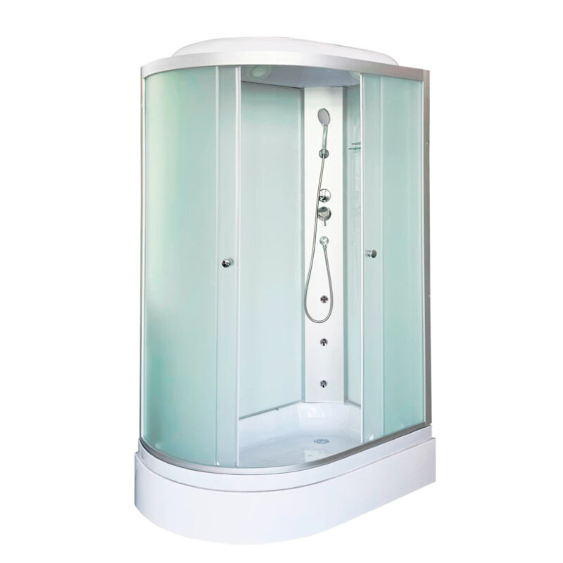 Изображение товара Душевая кабина Dto LM720RGM/LM720LGM, 120 x 80 см, с крышей, с гидромассажем, стекло матовое, профиль матовый хром, правая/левая Изображение товара Душевая кабина Dto LM720RGM/LM720LGM, 120 x 80 см, с крышей, с гидромассажем, стекло матовое, профиль матовый хром, правая/левая