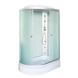 Изображение товара Душевая кабина Dto LM720RGM/LM720LGM, 120 x 80 см, с крышей, с гидромассажем, стекло матовое, профиль матовый хром, правая/левая