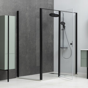 Изображение товара Душевой уголок Allen Brau Priority, 3.31009.BBA + 3.31018.BBA, 120 х 90 см, стекло прозрачное, профиль черный браш
