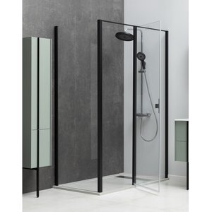 Изображение товара Душевой уголок Allen Brau Priority, 3.31012.BBA + 3.31015.BBA, 140 х 80 см, стекло прозрачное, профиль черный браш