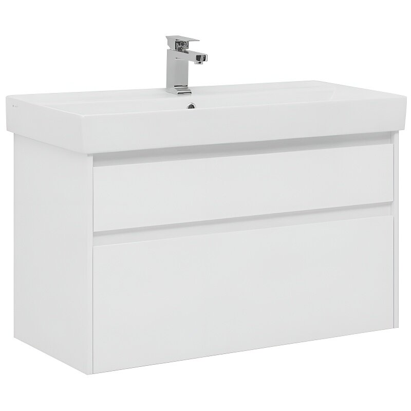 Изображение товара Тумба под раковину Aquanet Nova Lite 100 см белый глянец