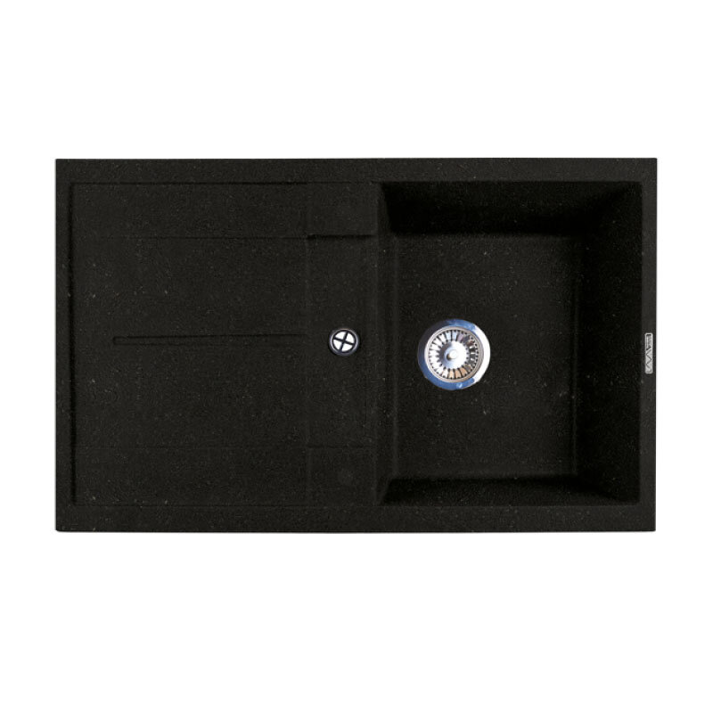 Изображение товара Кухонная мойка Lava L6.LAV 78 см искусственный камень черный металлик