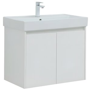 Изображение товара Тумба под раковину Aquanet Nova Lite 75 см белый глянец напольная или подвесная