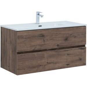 Изображение товара Тумба под раковину Aquanet Алвита New 334188, 100 см, цвет дуб веллингтон табак