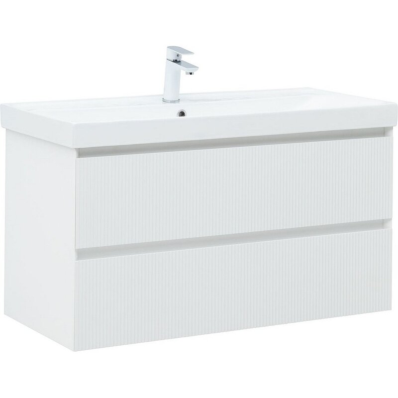 Изображение товара Тумба под раковину Aquanet Альтера 337157 100 см подвесная белый матовый
