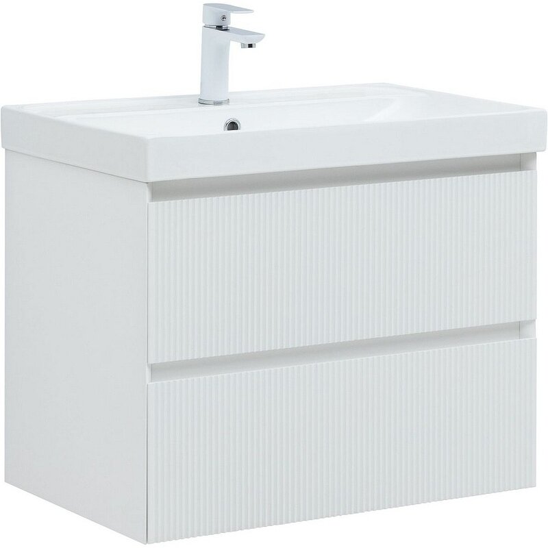 Изображение товара Тумба под раковину Aquanet Альтера 337155, 70 см, подвесная, цвет белый матовый