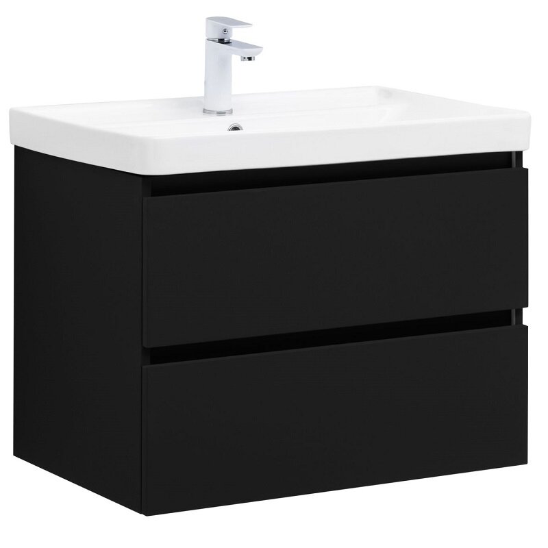 Изображение товара Подвесная тумба под раковину Aquanet Вега 2.0 70 см черный матовый