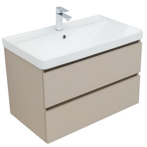 Изображение товара Тумба под раковину Aquanet Вега 2.0, 337943, 80 см, подвесная, бежевый soft touch