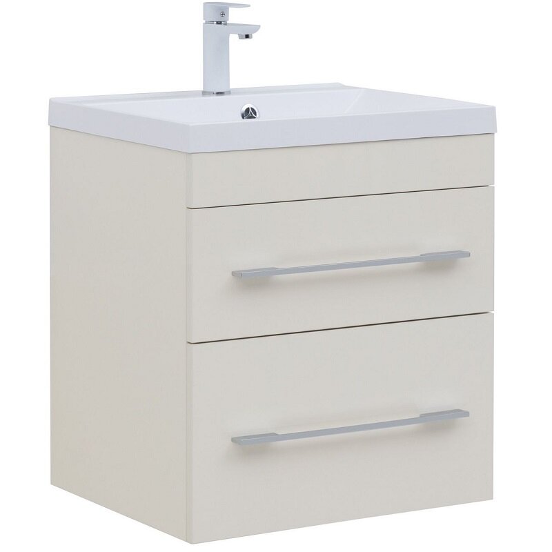 Изображение товара Тумба под раковину Aquanet Верона 60 см подвесная крем ЛДСП с ящиками