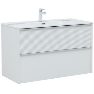 Изображение товара Тумба под раковину Aquanet Вита 330474, 100 см, подвесная, цвет белый матовый