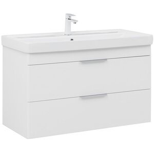 Изображение товара Тумба под раковину Aquanet Ирис New 339280, 100 см, подвесная, цвет белый