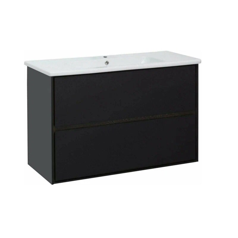 Изображение товара Тумба Aquanet Милан 269299 Подвесная 99.6x45.3x63.5 см черный глянец Изображение товара Тумба Aquanet Милан 269299 Подвесная 99.6x45.3x63.5 см черный глянец