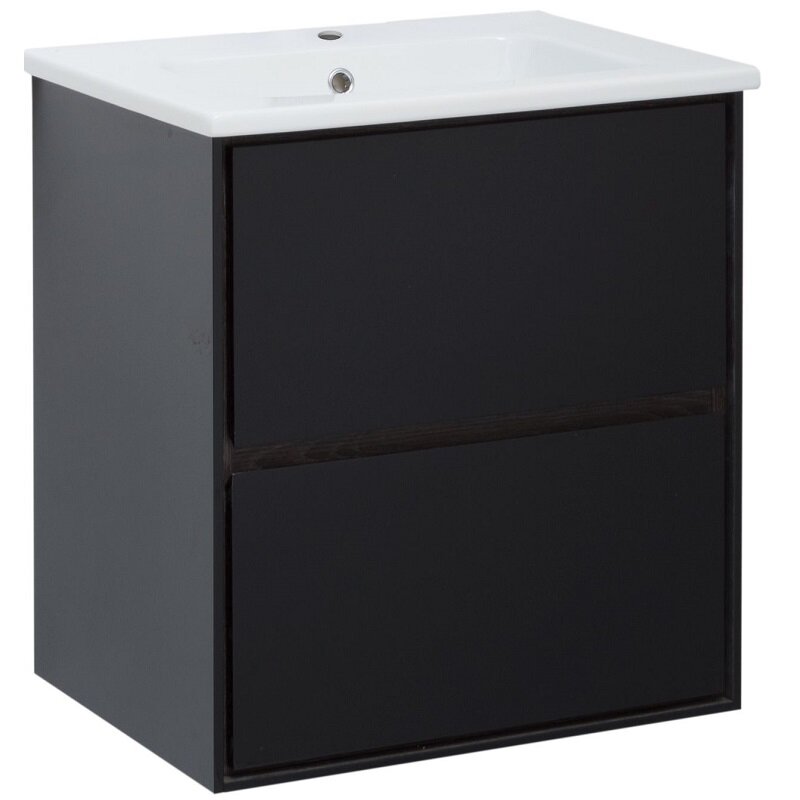 Изображение товара Тумба под раковину Aquanet Милан 306379 65 см черный глянец подвесная