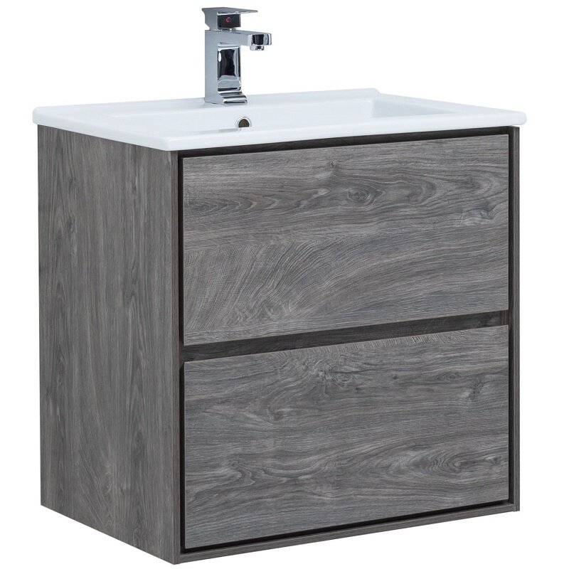 Изображение товара Тумба под раковину Aquanet Милан 65 см дуб рошелье подвесная с 2 ящиками