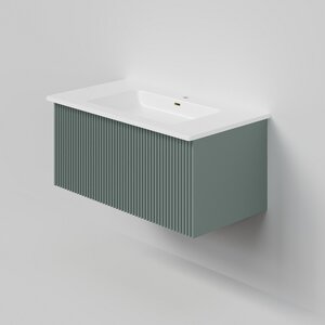 Изображение товара Тумба с раковиной La Fenice Terra Grigio NFNC-01-TER-G-80-3-80, 80 см, подвесная, серо-зеленая матовая