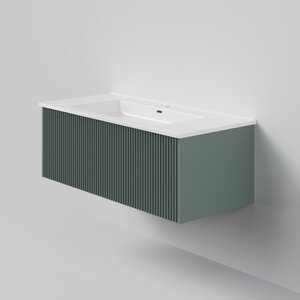 Изображение товара Тумба с раковиной La Fenice Terra Grigio NFNC-01-TER-G-100-3-100, 100 см, подвесная, серо-зеленая матовая