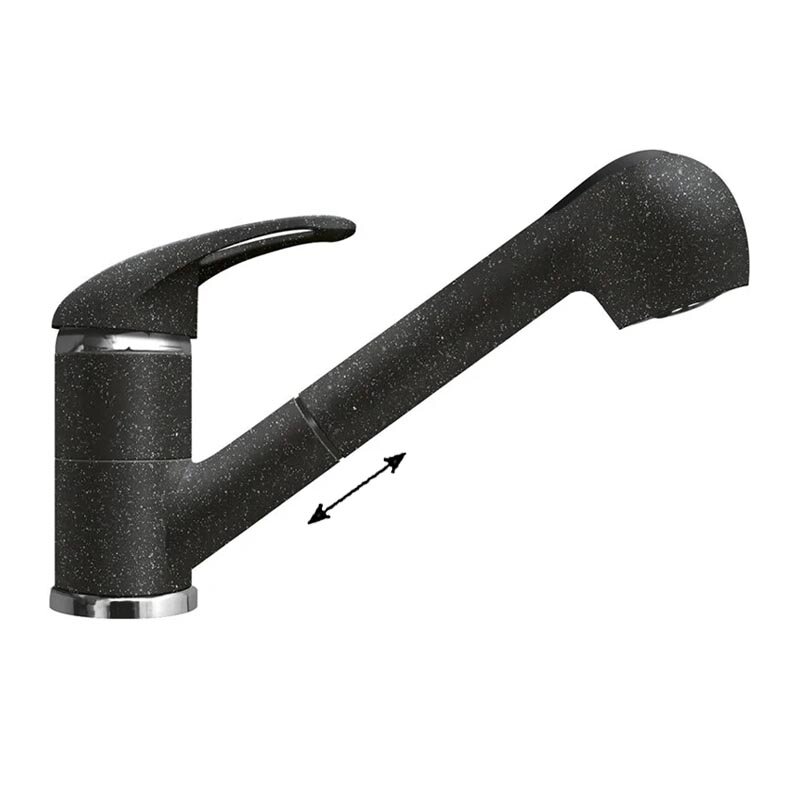 Изображение товара Смеситель Lava SG03 BASALT BASALT черный для кухонной мойки с выдвижным шлангом